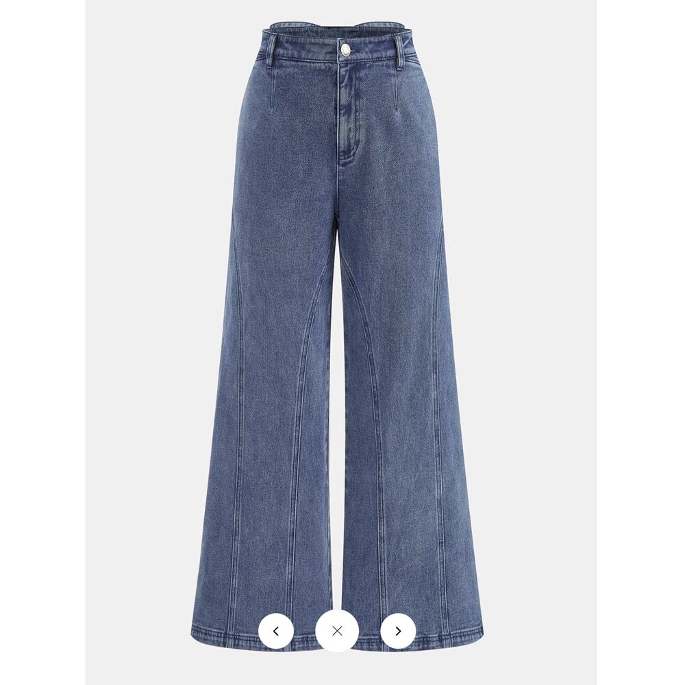 NWT Commense Bow Back High-Waist Wide-Leg Jeans Sz M - Picture 2 of 5